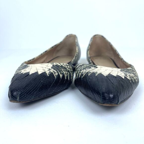 Tory Burch D'Orsay Leather Snakeskin Pointed Toe Open Side Flats Size 9M - Picture 10 of 11